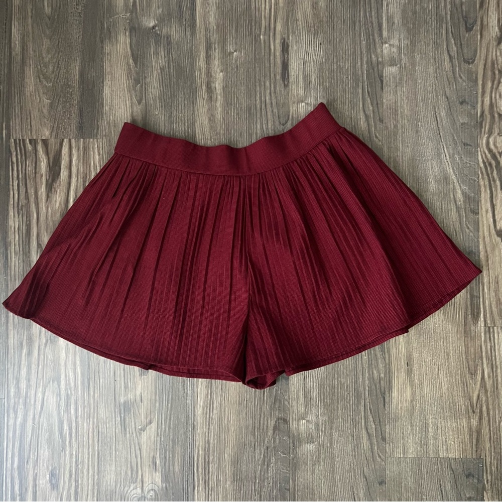 Zara Flared Burgundy Oxblood Shorts Skorts - Picture 6 of 11